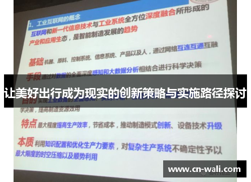 让美好出行成为现实的创新策略与实施路径探讨